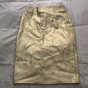 Metallic gold midi skirt - NWT